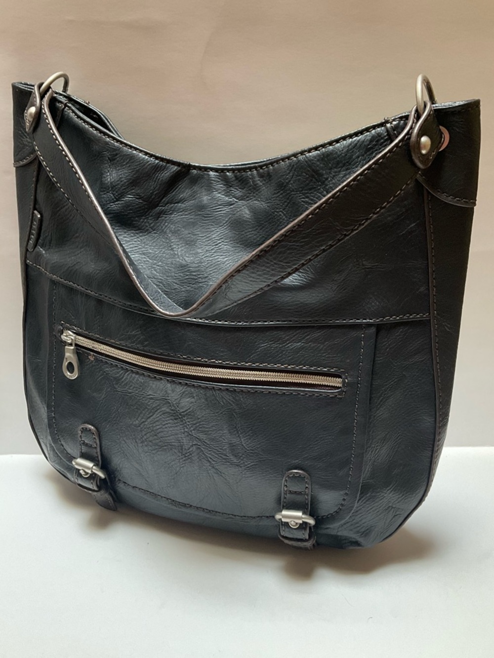 RELIC hobo Classic Black Faux Leather Shoulder Bag Tote